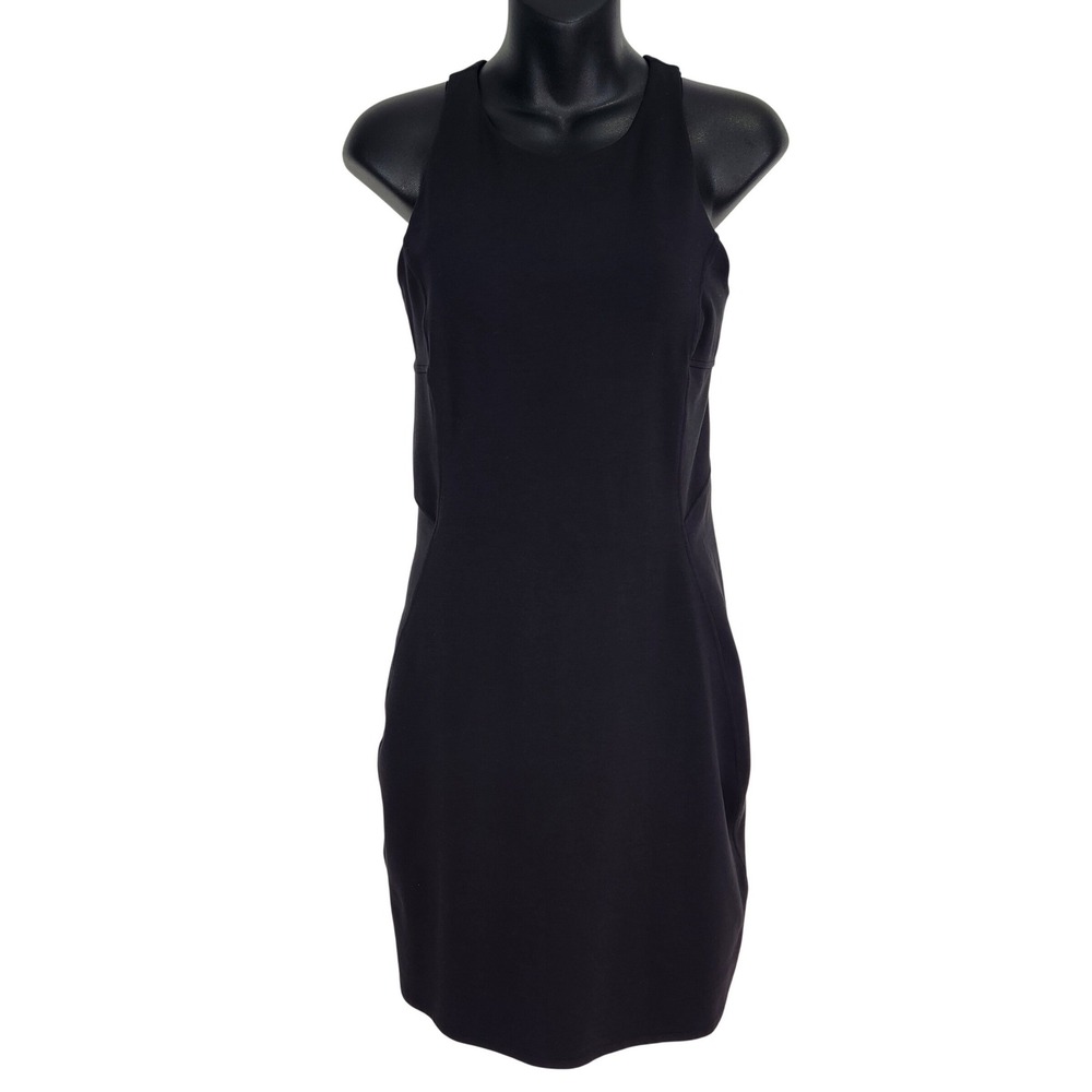 Lululemon Slim Fit Above Knee Dress Black 6 Racerback Built-in Shelf Bra W1DNSS
